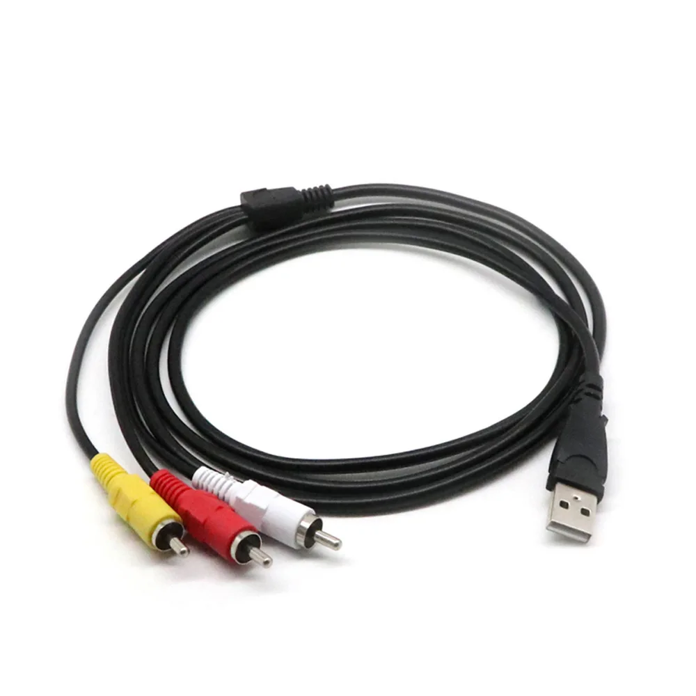 1.5m usb para rca cabo usb 2.0 macho para 3 rca macho coverter estéreo áudio vídeo cabo adaptador de televisão fio av a/v adaptador de tv