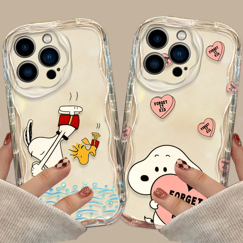 Trendy Iively Snoopy For Apple iPhone 15 14 13 12 11 XS XR X Pro Max Plus Wave Oil Funda Cover Phone Case