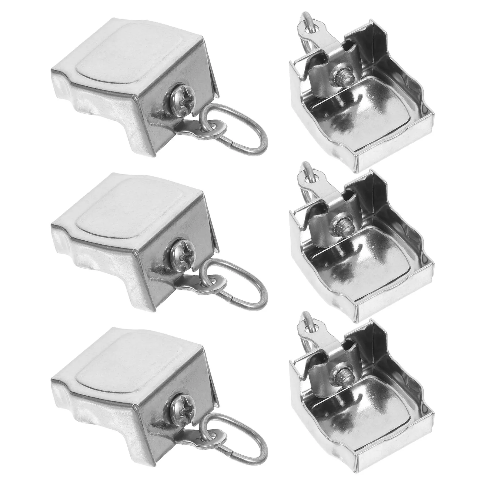 

6pcs Curtain Track End Caps Stainless Steel Ceiling Rail Hooks Replacement Parts Window Curtains Decorative Finials Easy