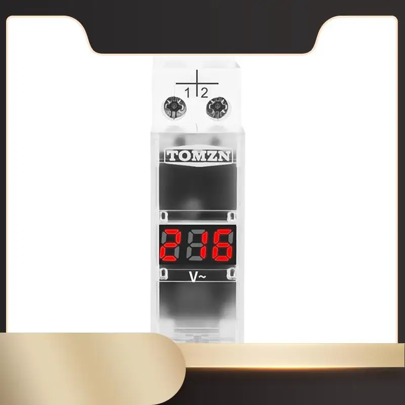 N36R-TOMZN Din Rail Single Phase Voltage Meter AC 40-500V Modular Voltmeter Gauge Indicator LED Digital Display Voltmeter