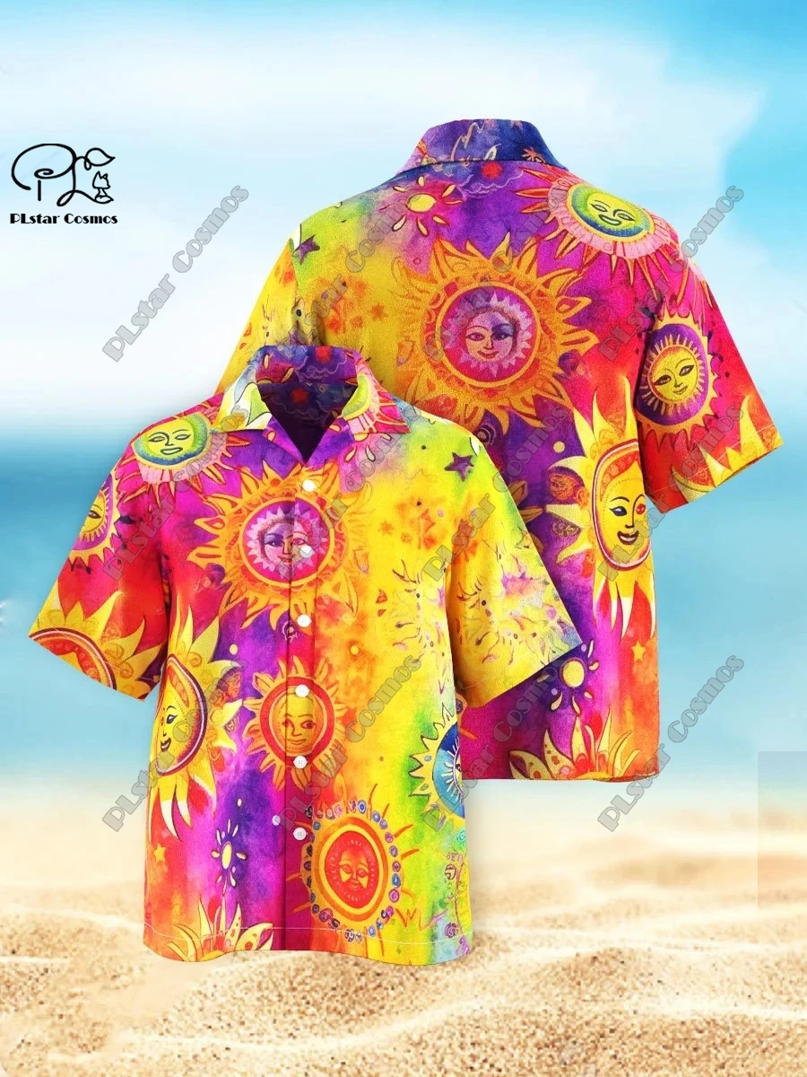 

New 3D Printed Men's Painted Floral Sun Hawaiian Shirt Summer Short Sleeve Shirt Unisex Shirt Gift