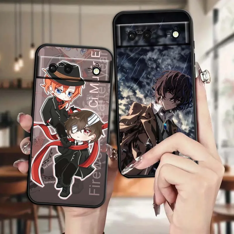 Cool Bungo Stray Dogs Anime para Google Pixel 9a 9 8A 8 7 7A 6 6A Pro XL 2024 5G negro suave TPU funda de silicona para teléfono