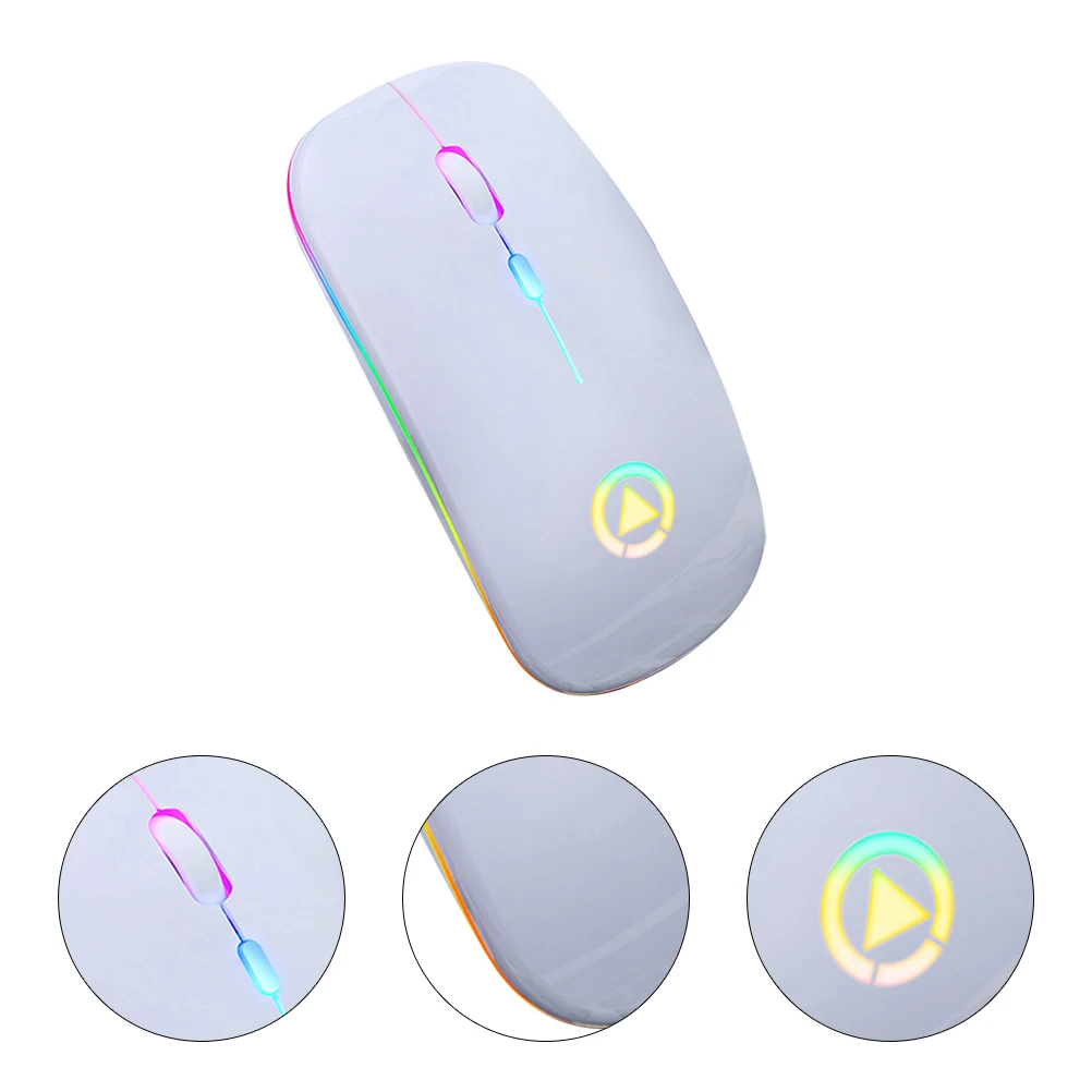 

1pc Wireless Mouse Rechargeable Silent Glow Mouse Smart Dpi Adjustable Long Life 1-2 Months For Office Work