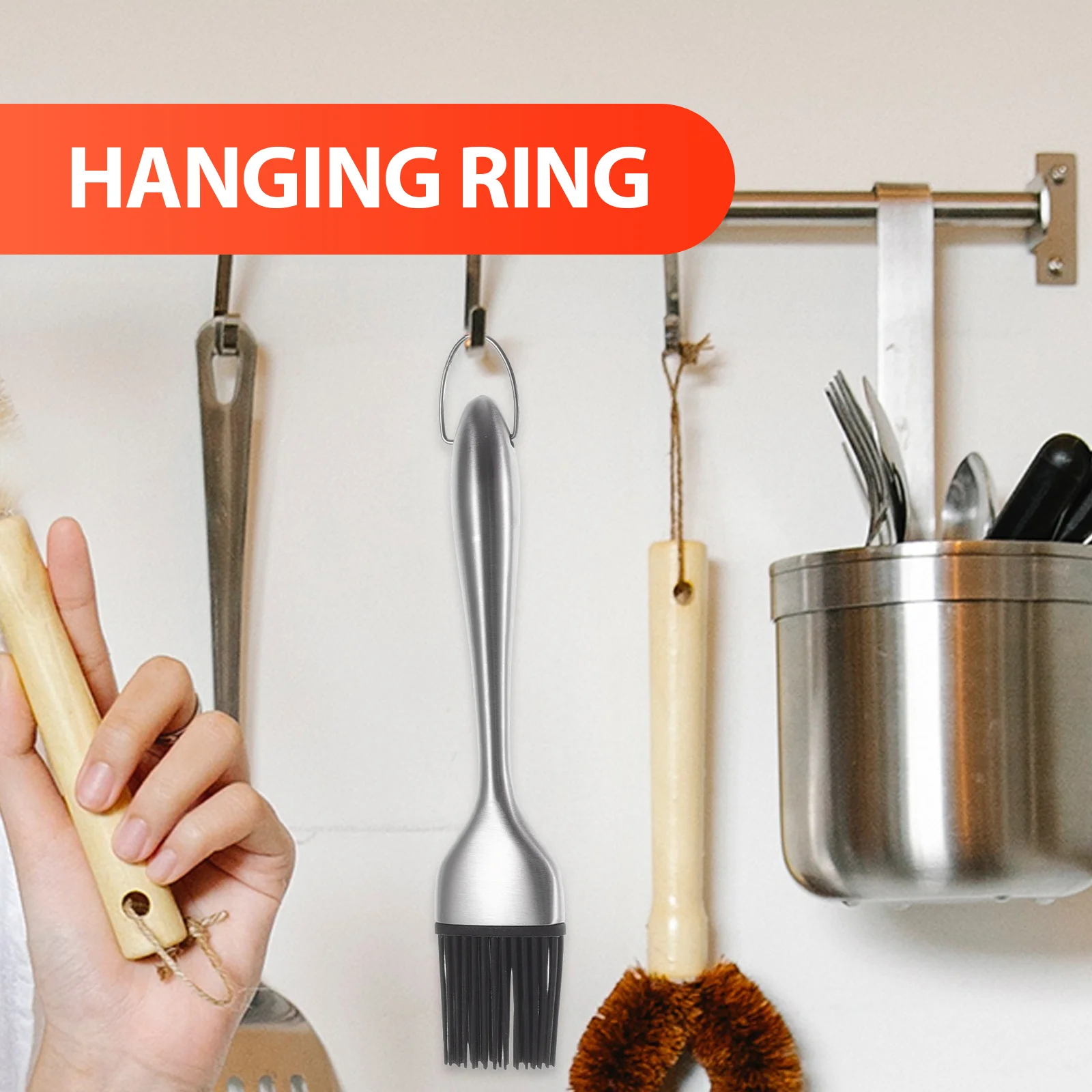 

1Set Stainless Steel Handle Silicone Basting Brush Flexible Bristles Bbq Grill Oil Sauce Pastry Brush Baking Cooking Kitchen