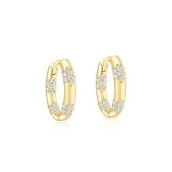 TIANDE Gold Color Snowflake Pattern Hoop Earrings for Women Luxury Zircon Piercing Hoop Earrings 2023 Fashion Jewelry Wholesale