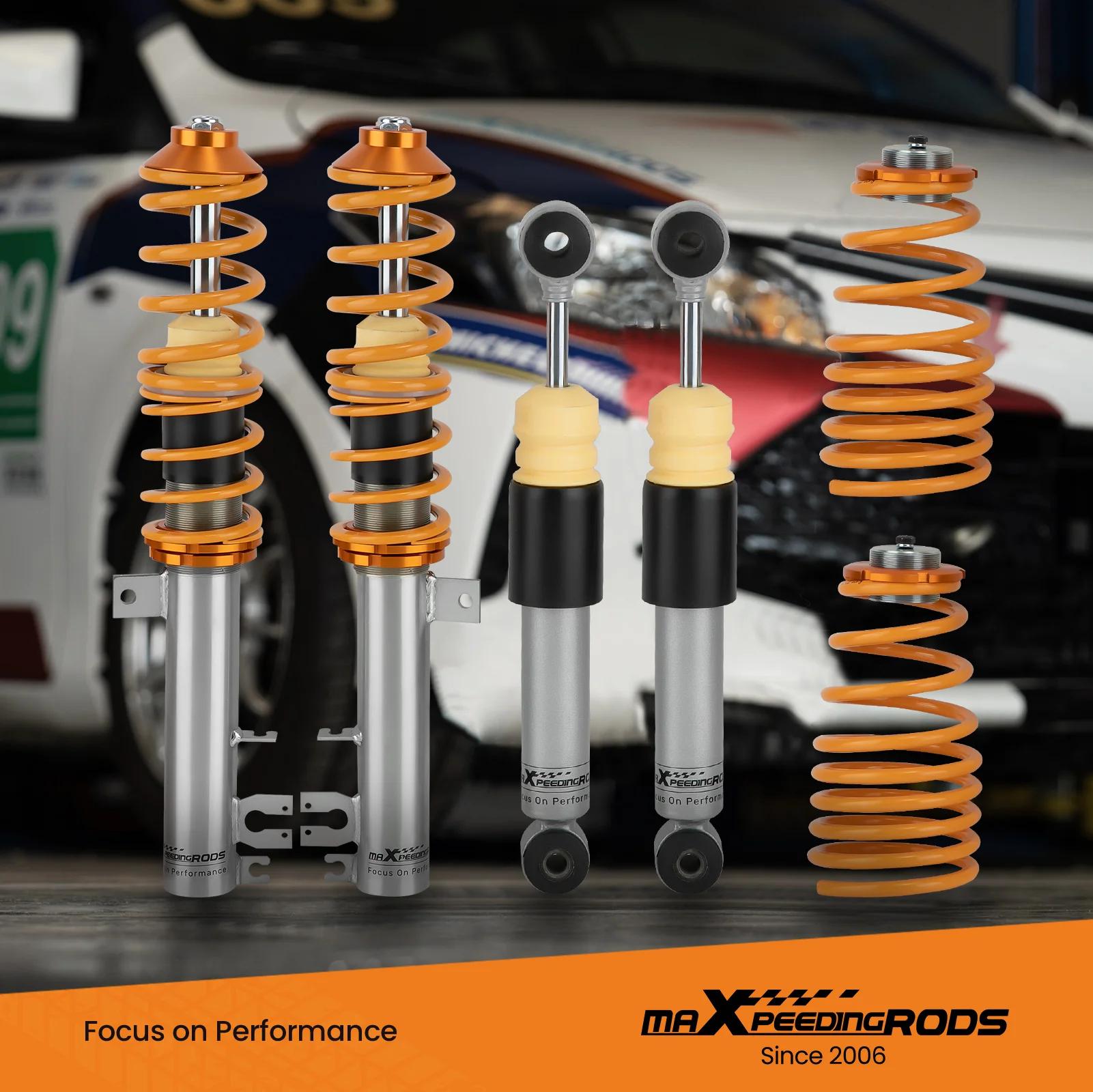 Adjustable Coilovers Adjustable Lowering Coils for FIAT 500 Abarth 2008-2019 Coilovers Shock Lowering Shocks Kit