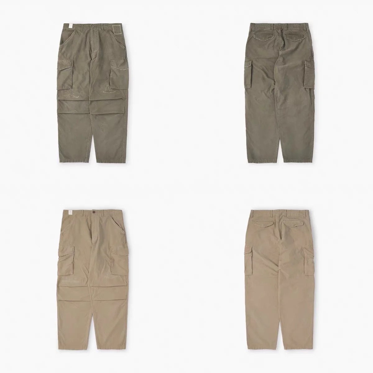 

Loose Fit Military Workwear Pants Distred Waed Japanese Daily Multi ket Knife Cut Destruction Organic Cotton Straight...