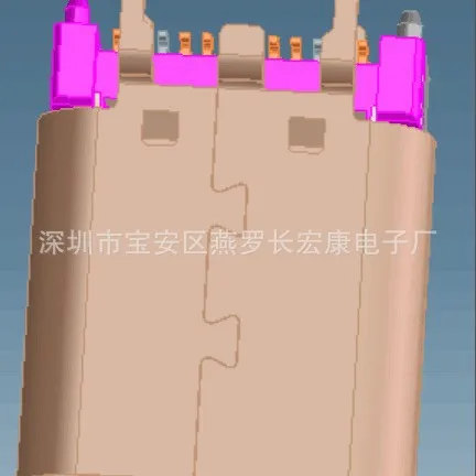 For USB TYPE-C 24PIN Male, Stretch, Seamless Male with PCB Board TYPE-C Connector