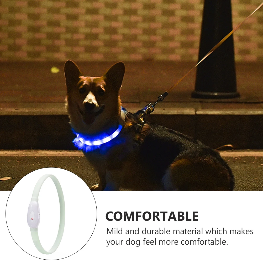 

1 set 1 Set Usb Rechargeable Luminous Pet Dog Led Light Up Collar For Night Walking Light Weight Durable Pet Collar Supply
