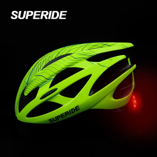 Imagen 1 del producto SUPERIDE hombres mujeres casco de bicicleta de carretera con luz trasera ultraligero casco de ciclismo de carreras deportes al aire libre MTB casco de bicicleta