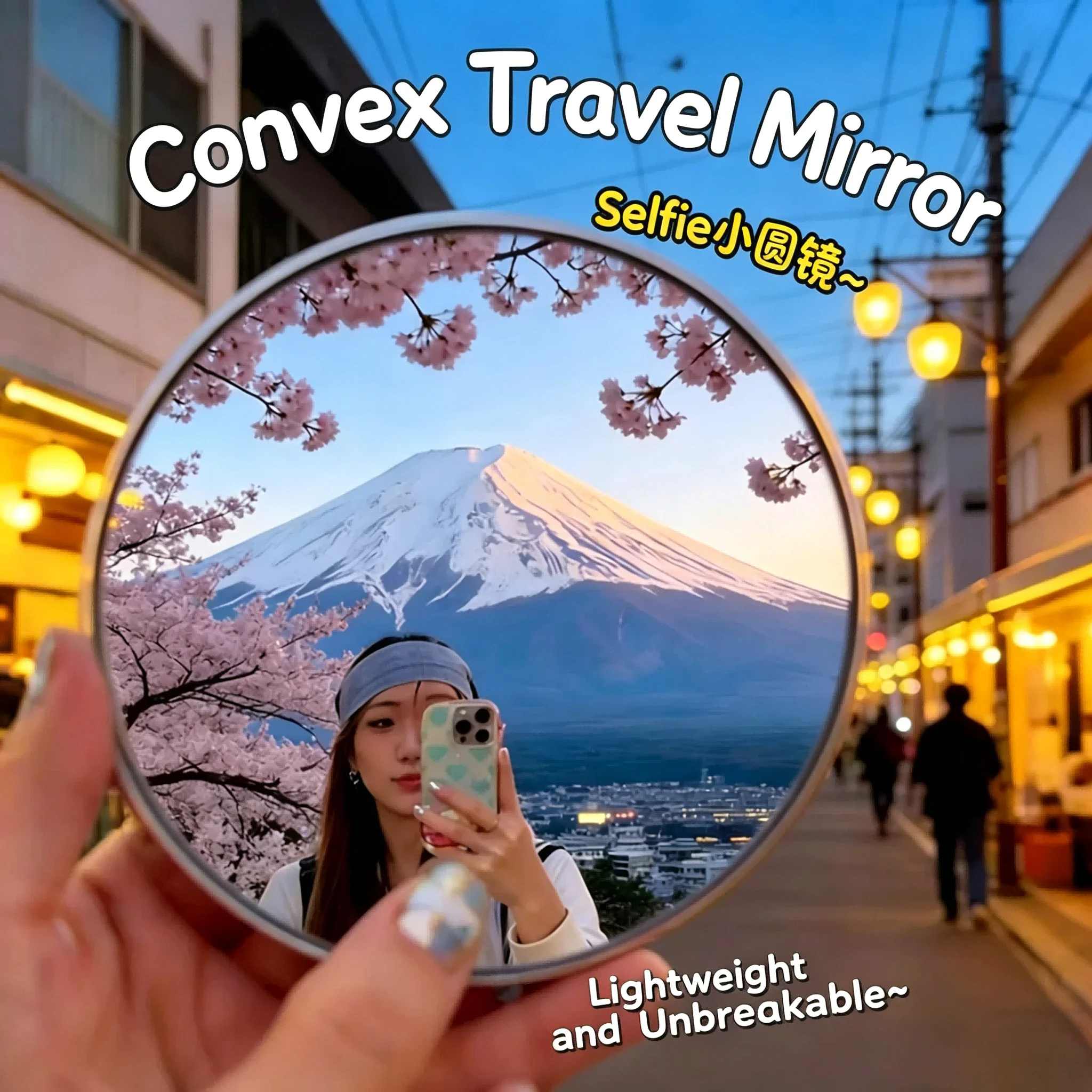 Mini Round Selfie Mirror Set Portable Wide Angle Convex Spherical Mirror 7.5cm 9.5cm For Vlogging iPhone Samsung Smartphones - view 3