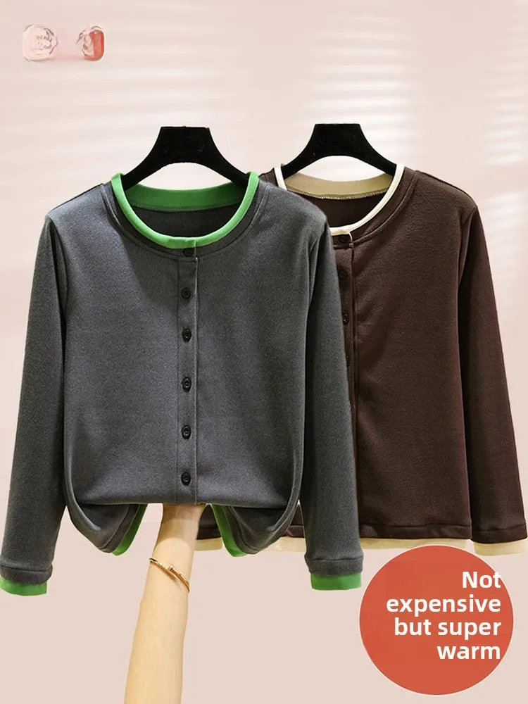 

Warm ort Coat Jaet Women's Faionable Winter All-Match Long Sve Open Cardigan plus Size Casual Button-Up Top