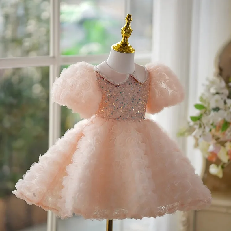 Vestido de princesa Tutu, vestido de festa de aniversário, traje de casamento, roupa infantil, bebê, batismo, 2024