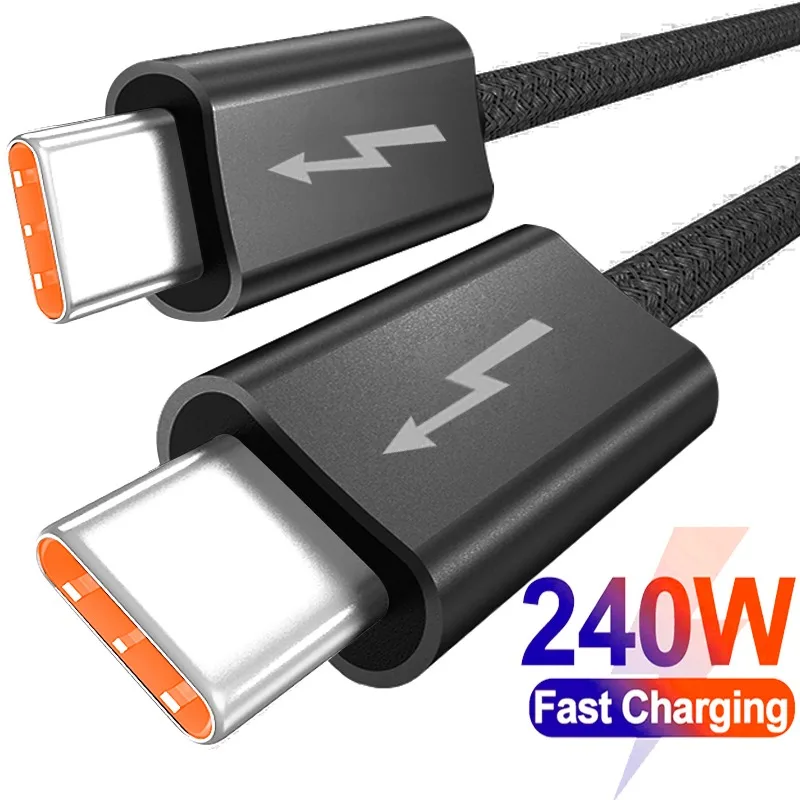 5A 240W Super Fast Charging USB C To C Cables Support 40Gbps High-speed Data Transfer Dual Type-C Wire Cord for IPhone Laptop