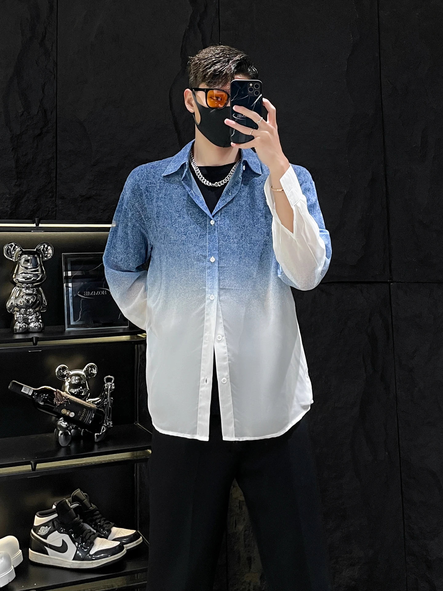 

Легкий adient Denim Sun Protection irt для мужчин, повседневный, универсальный, летний, модный, свободный крой, длинный све