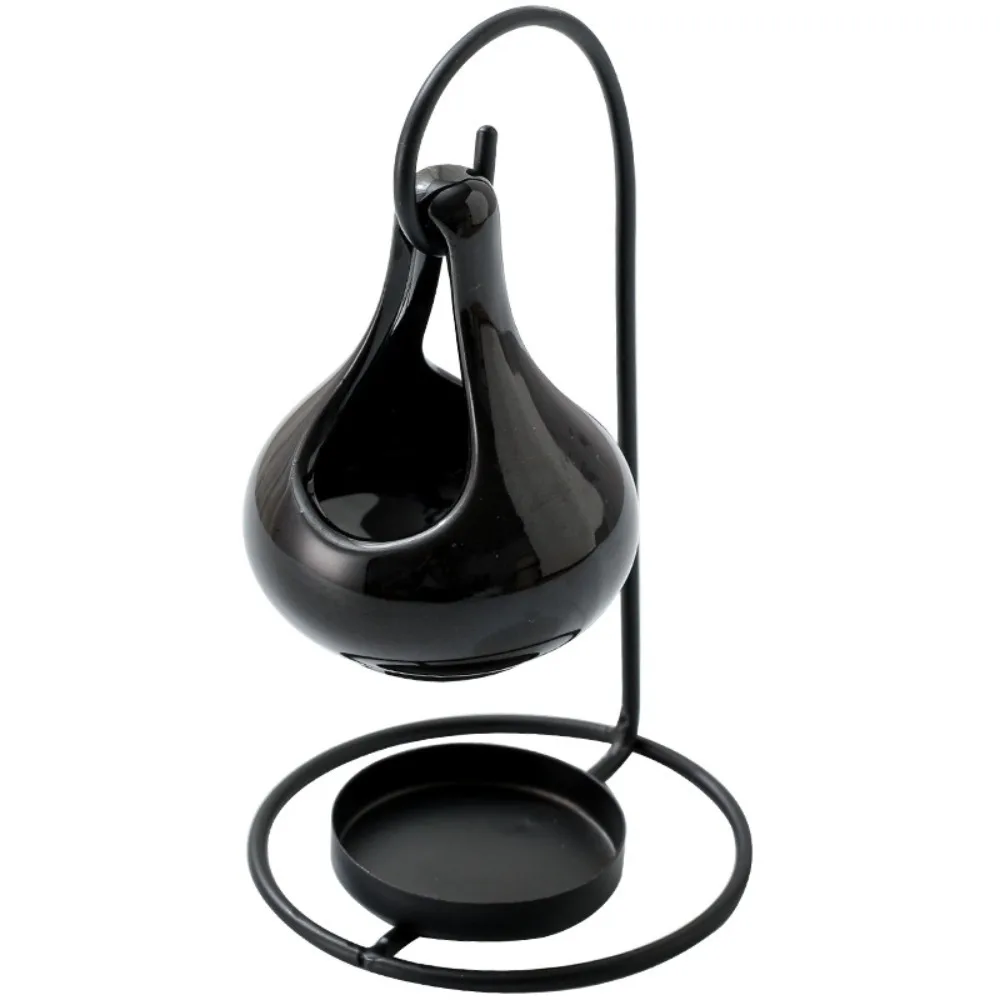

Creative Essential Oil Stove Fragrance Diffuse Vintage Ceramic Tealight Holder Decorative Iron Frame Hanging Aromatherapy Burner