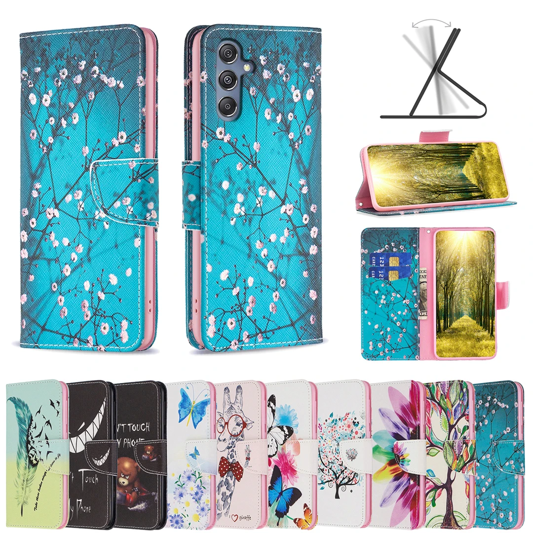 Flip Case für Samsung Galaxy M34 5 gm346b Abdeckung für Galaxy M14 M53 M33 M23 M52 Leder Capa Card