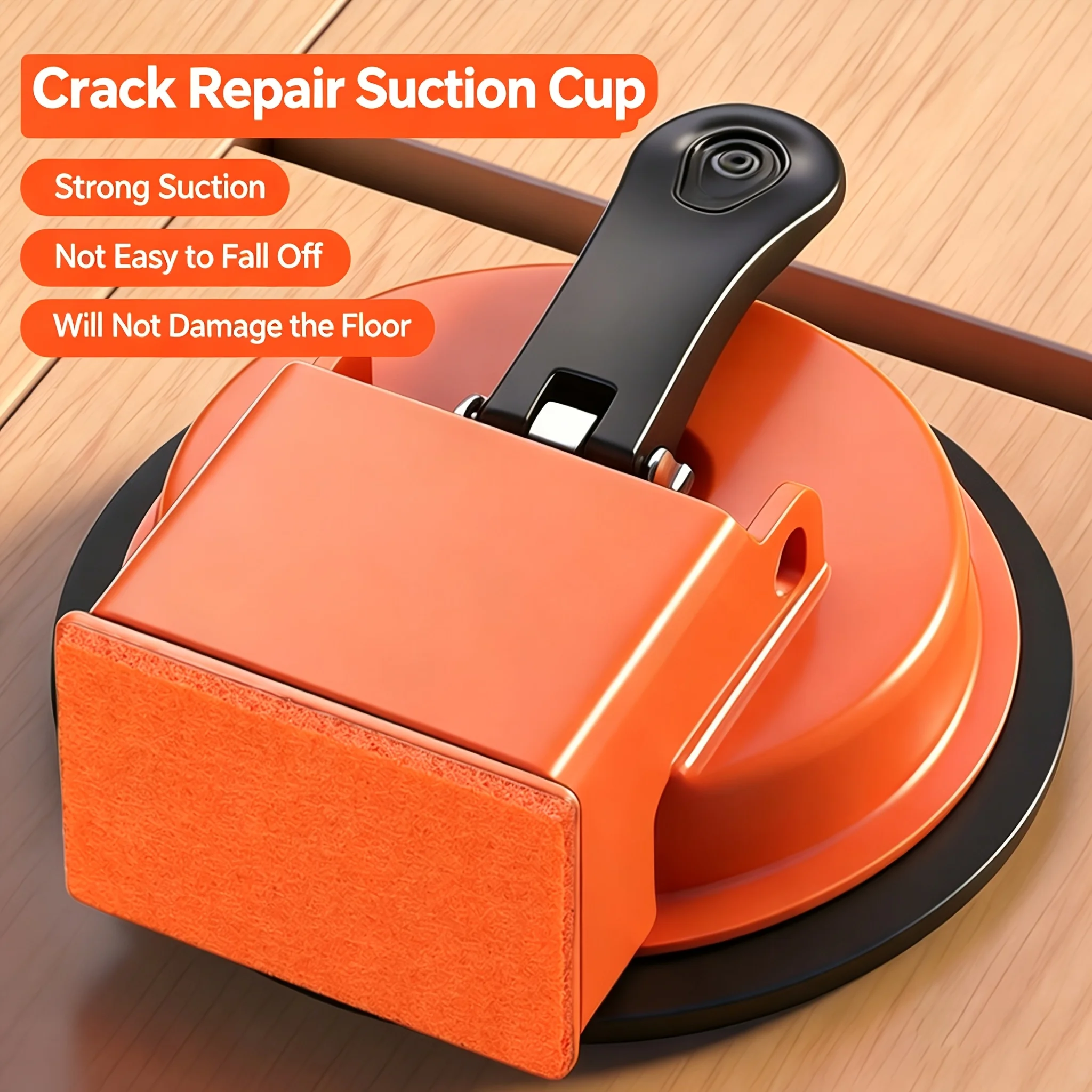 Heavy Duty Floor Gap Fixer Tool with Vacuum Suction Cup, Premium Laminate Hardwood Flooring Repair Tool with Tapping Block
