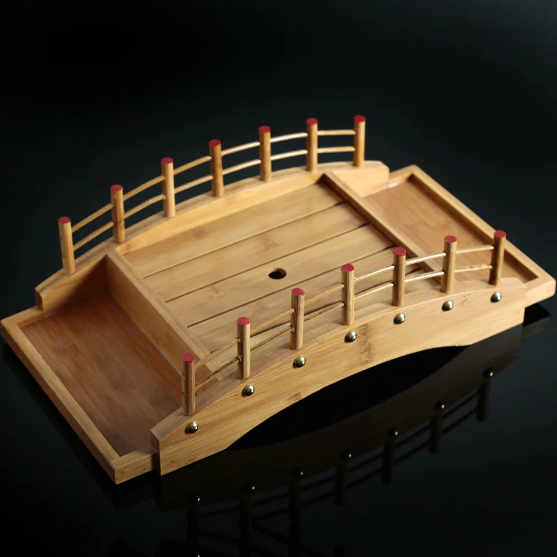 Wooden Sashimi Platter Shiraki Sushi Bridge Sushi Holder Japanese and Korean ware Japanese Cuisine Platter Wooden Arched Br