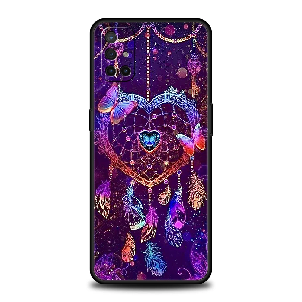 Caixa do telefone do silicone do Dreamcatcher da mandala, saco de Shell para Oneplus 11, 10T, Nord N100, N10, 10, 7, 8, 9, 9R, 7T, 8T, N200, CE 2, 9RT, pro 5G