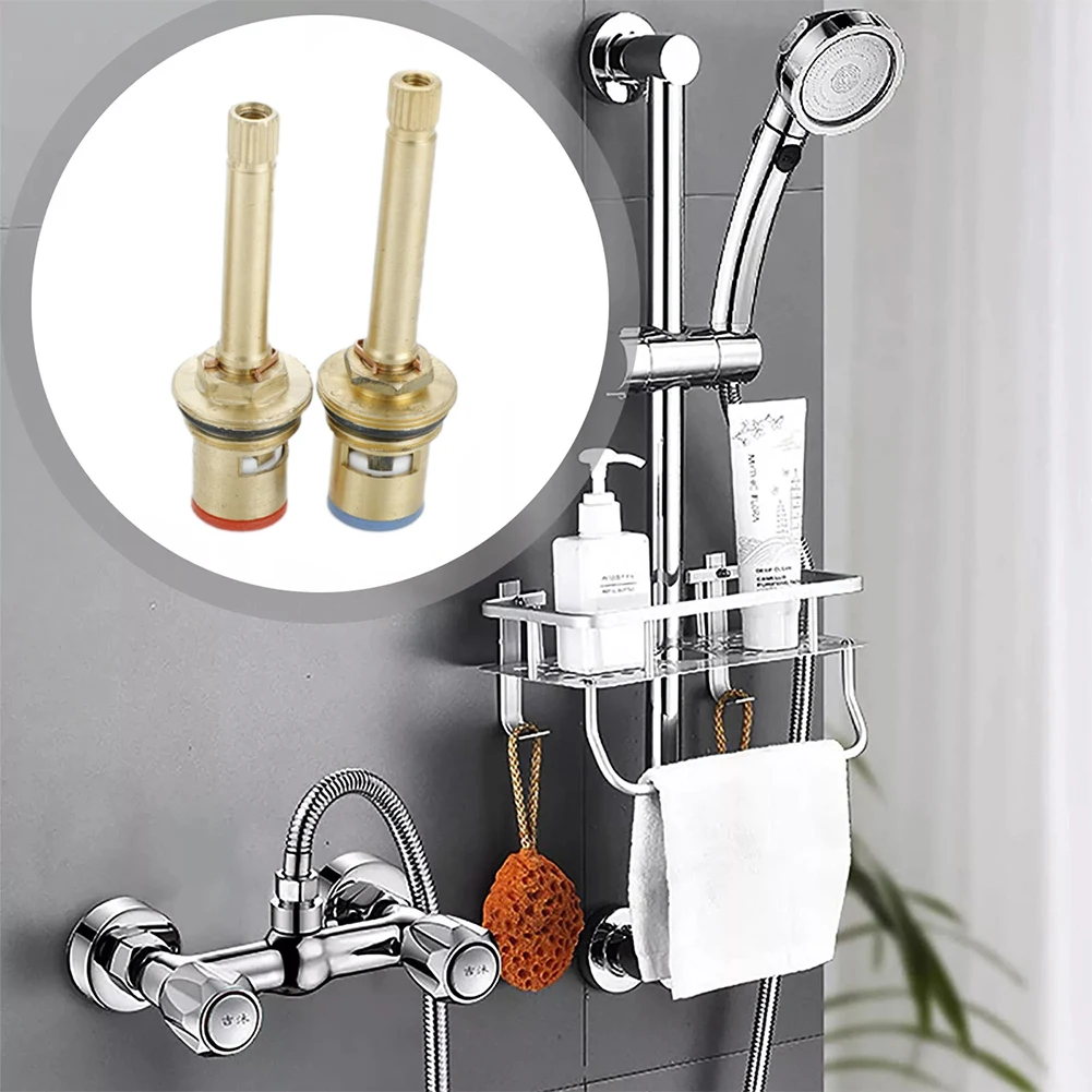 1pcs Tap Valve Core Long Handle Brass Faucet Valve Core 1/2inch Interface 76mm 82mm Bathroom Shower Fittings Replacement Valves