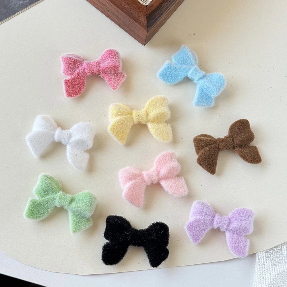 

Распродажа, 100 шт., 24*34 мм, бусины «сделай сам», форма банта/ффект флокировки/акриловые бусины/ручная работа/фурнитура и компоненты для ювелирных изделий # 19285