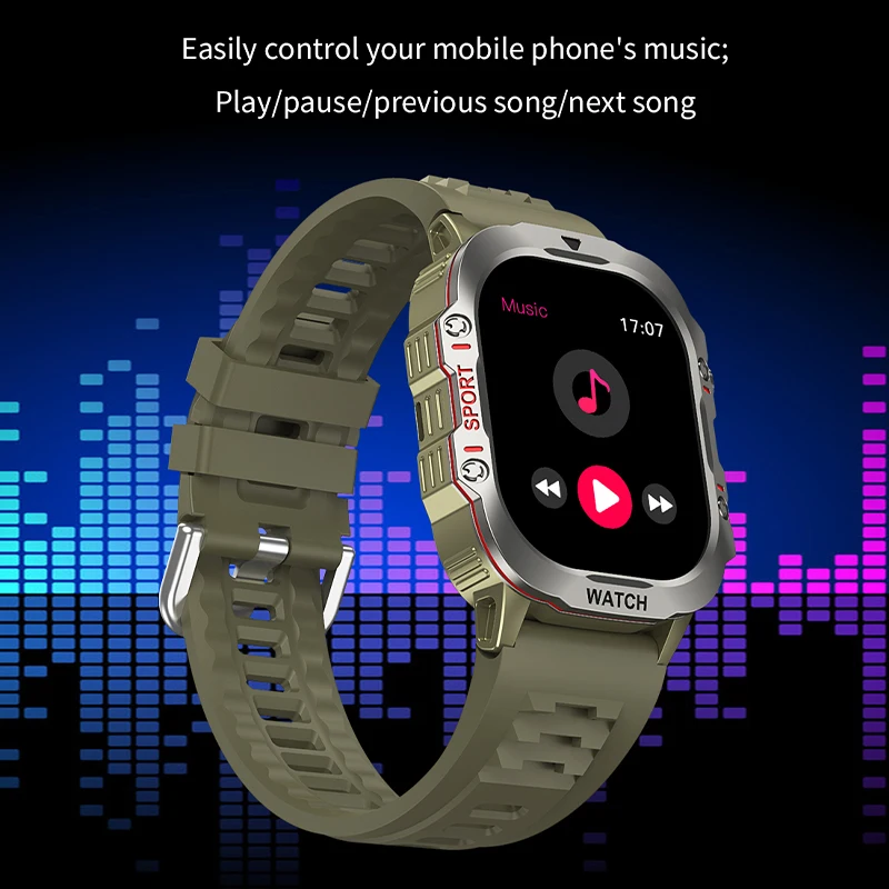 ใหม่ไฟฉายสมาร์ทวอทช์ LED การตรวจสอบอัตราการเต้นของหัวใจการโทรผ่านบลูทูธการติดตามเส้นทางการเคลื่อนไหวฟิตเนสผู้ชายผู้หญิงสมาร์ทวอทช์