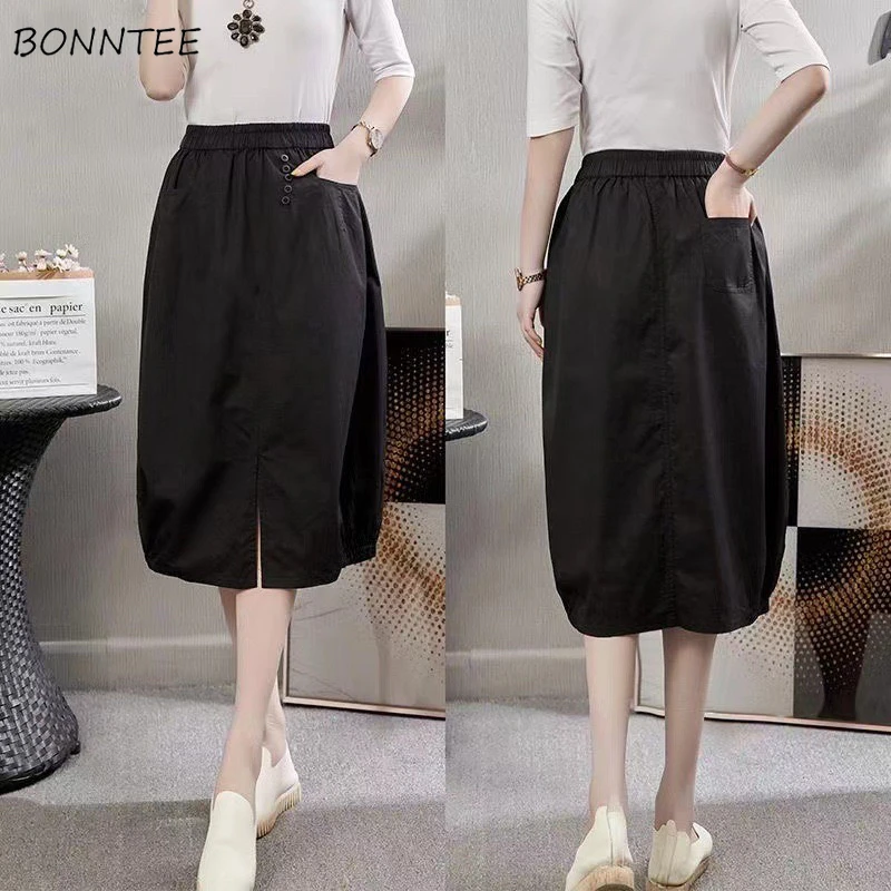 Baggy Skirts Women Cargo Style Solid Cleanfit Streetwear High Waist Spring Summer Korean Style Casual Faldas A-line Womens Ins