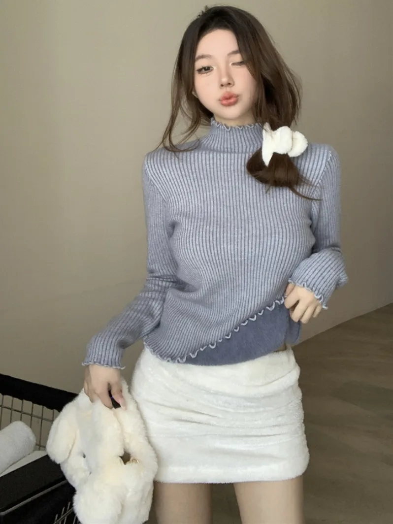 Thiened Fce اصطف f قاعدة نسائية ذات ياقة عالية irt أوائل الربيع ملابس داخلية دافئة علوية تصميم خشبي للتنقل Sle