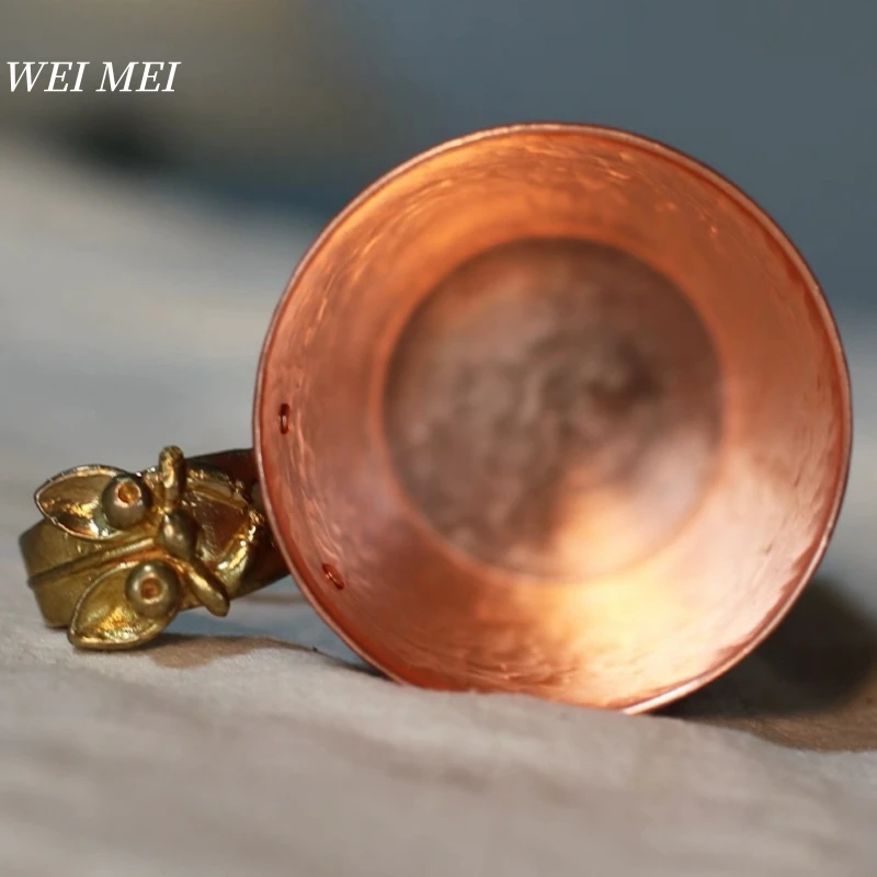 كوب قهوة إفطار نحاسي عتيق مصنوع يدويًا، كوب ماء موسكو سميك مقاوم للحرارة، كوب عصير 250 مل، أدوات مائدة فنجان شاي