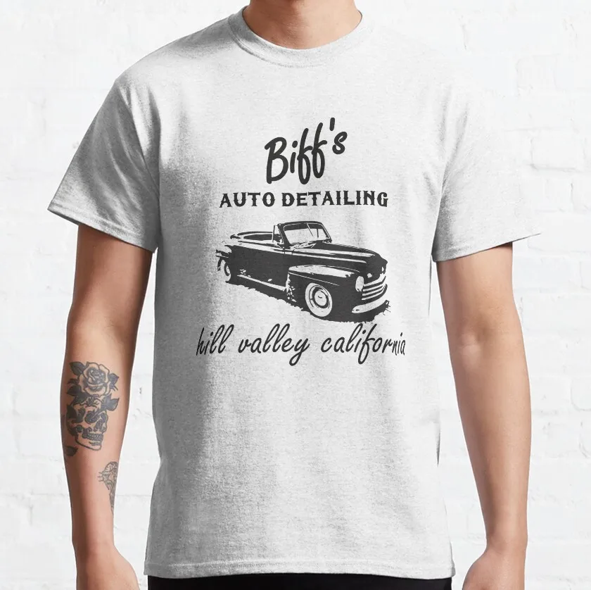 

Biff's Auto Detailing Hill Valley California 80s retro movie Back to the future doc brown time travel Digital printing t shirt