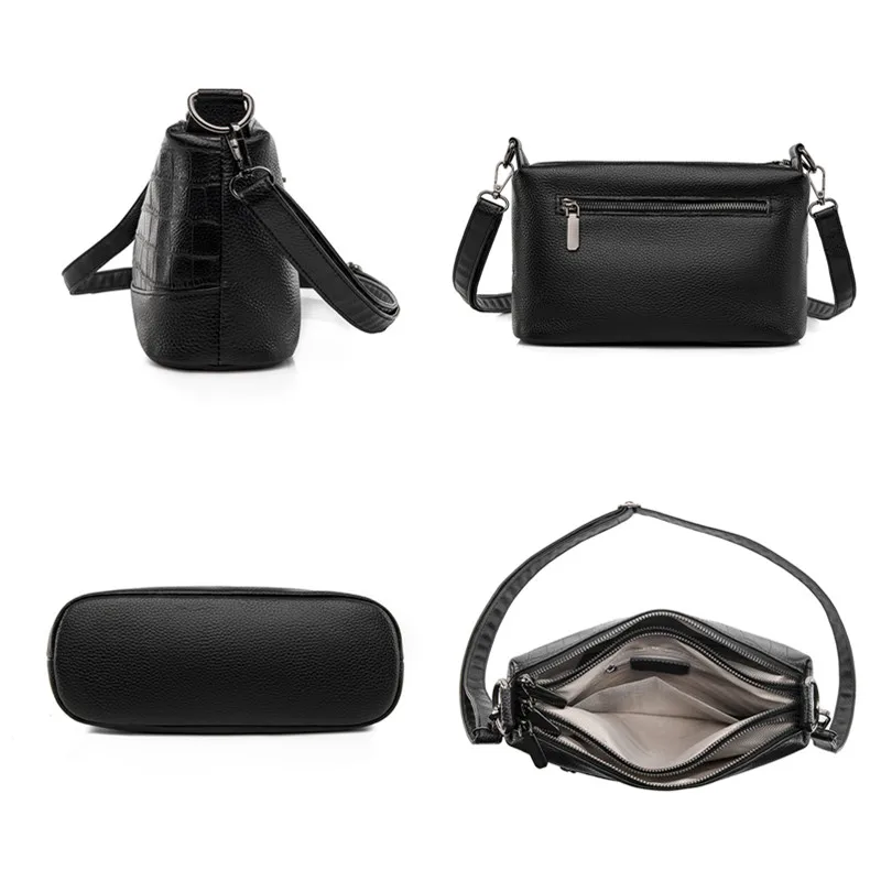 Bolsa de couro de vaca macia de grande capacidade para mulheres, ombro feminino Bolsas Crossbody, principal alta qualidade, luxo, 100% genuíno, 2023