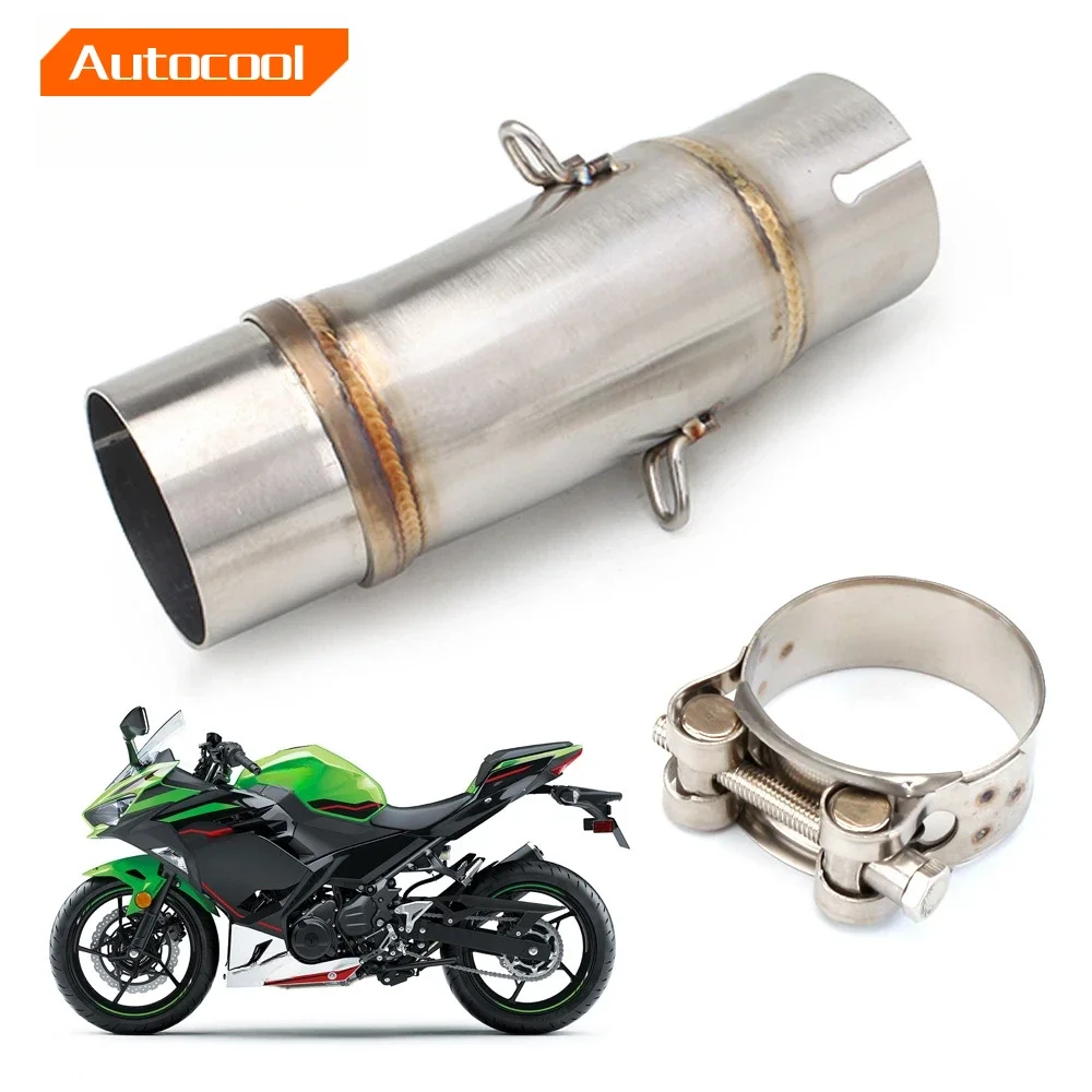

Slip-on Exhuast Middle Link Pipe Escape Muffler Adapter 51mm Connect Pipe for Kawasaki Ninja400 Z400 2018 2019 2020-21