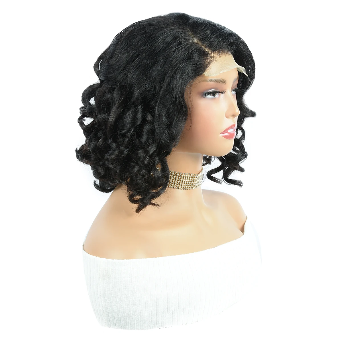 Wig Rambut Manusia Miss Rola Bouncy Curly Lace Front 100% Rambut Asli Brasil 4x4 Lace Wig Rambut Manusia Bouncy Remy Wig Lace Closure Bouncy