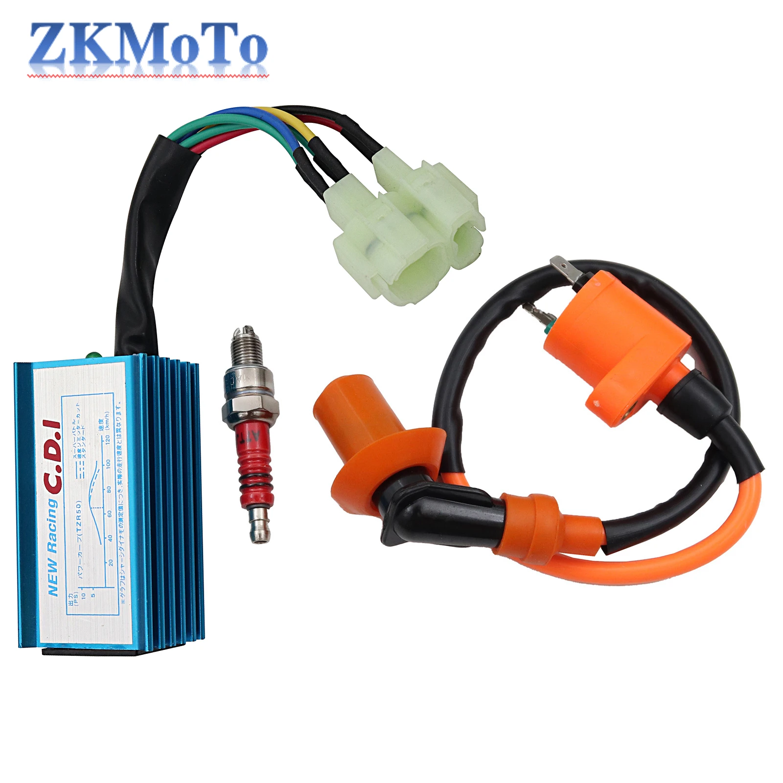 5/6 Pin Ignition Coil With Racing CDI Box for GY6 50cc, 70cc, 90cc, 110cc, 125cc, 150cc 139QMB, 152QMI 157QMJ