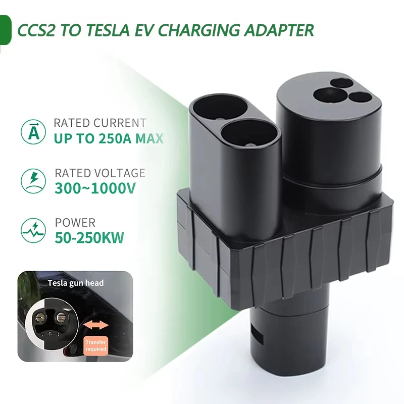 CCS2-테슬라 EV 충전기 어댑터, 전기 자동차 충전, CCS 콤보 2-TPC 컨버터, 테슬라 모델용, Max400A, 175KW, DC500V