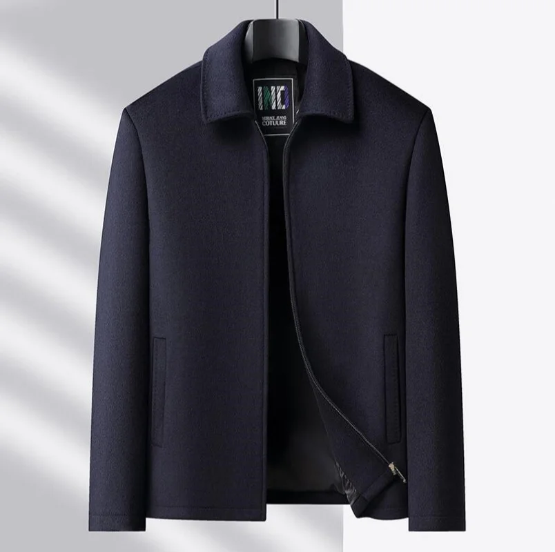

2025 Autumn Winter High-end men's fashionable, cool, versatile, trendy and casual woolen executive jacket, dad's suit lapel coat