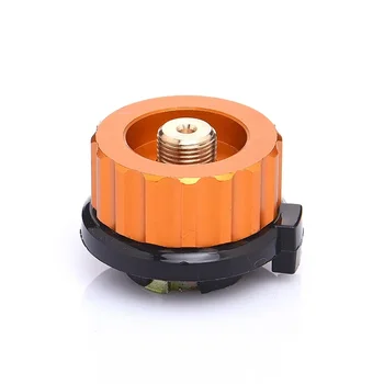 Adaptador de quemador de estufa para acampar al aire libre, conector convertidor de horno de tipo dividido, adaptador de cilindro de tanque de cartucho de Gas de apagado automático