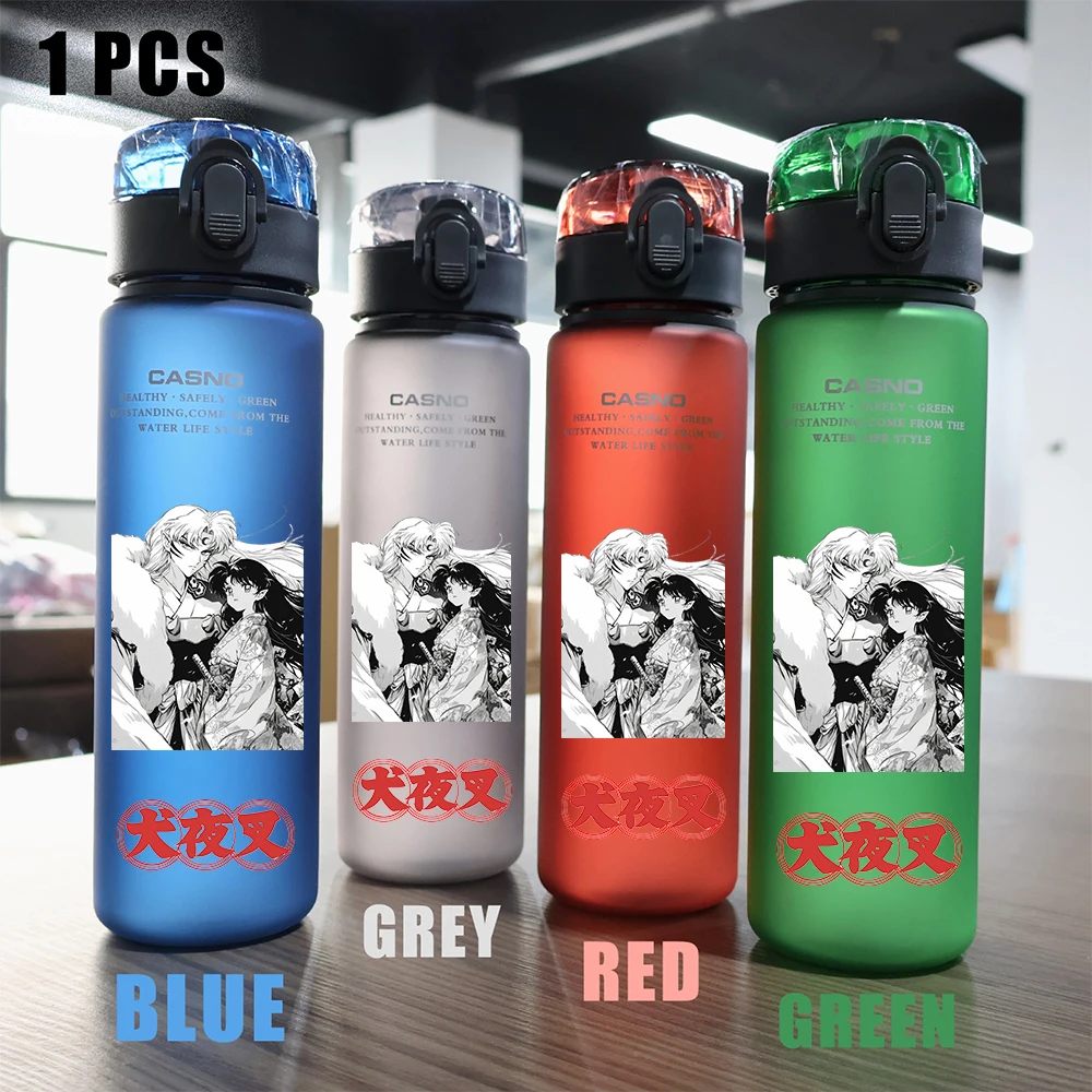 560ML Inuyasha Red Green Blue Black Plastic PcLeak Proof Resistant Outdoor Camping Portable Travel Sports Water Cup Sesshoumaru