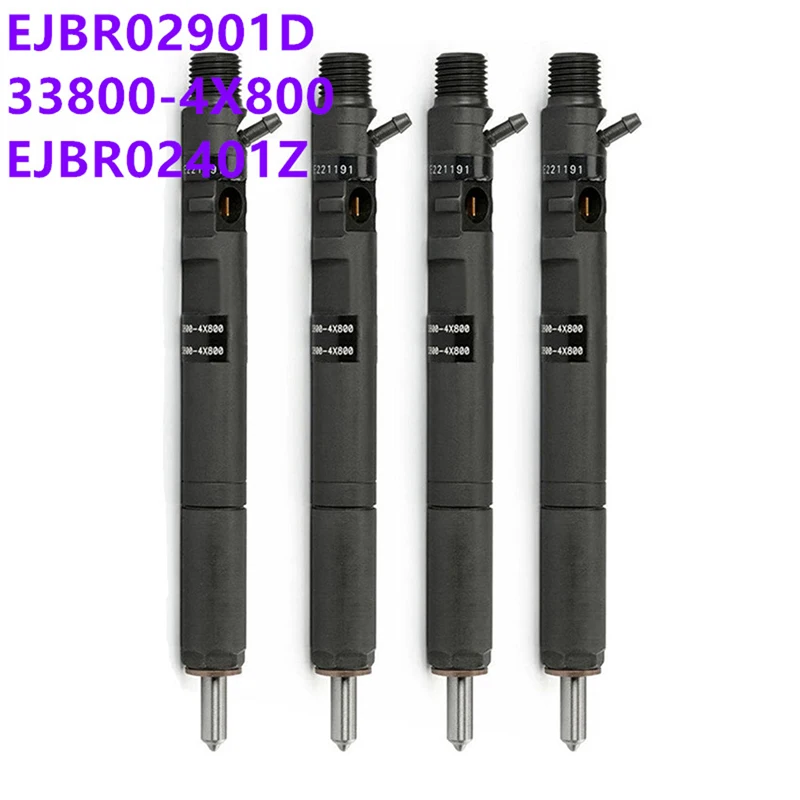 4Pcs EJBR02901D Diesel Injector 33801-4X800 Fit For HYUNDAI Terracan 4x4 2.9L