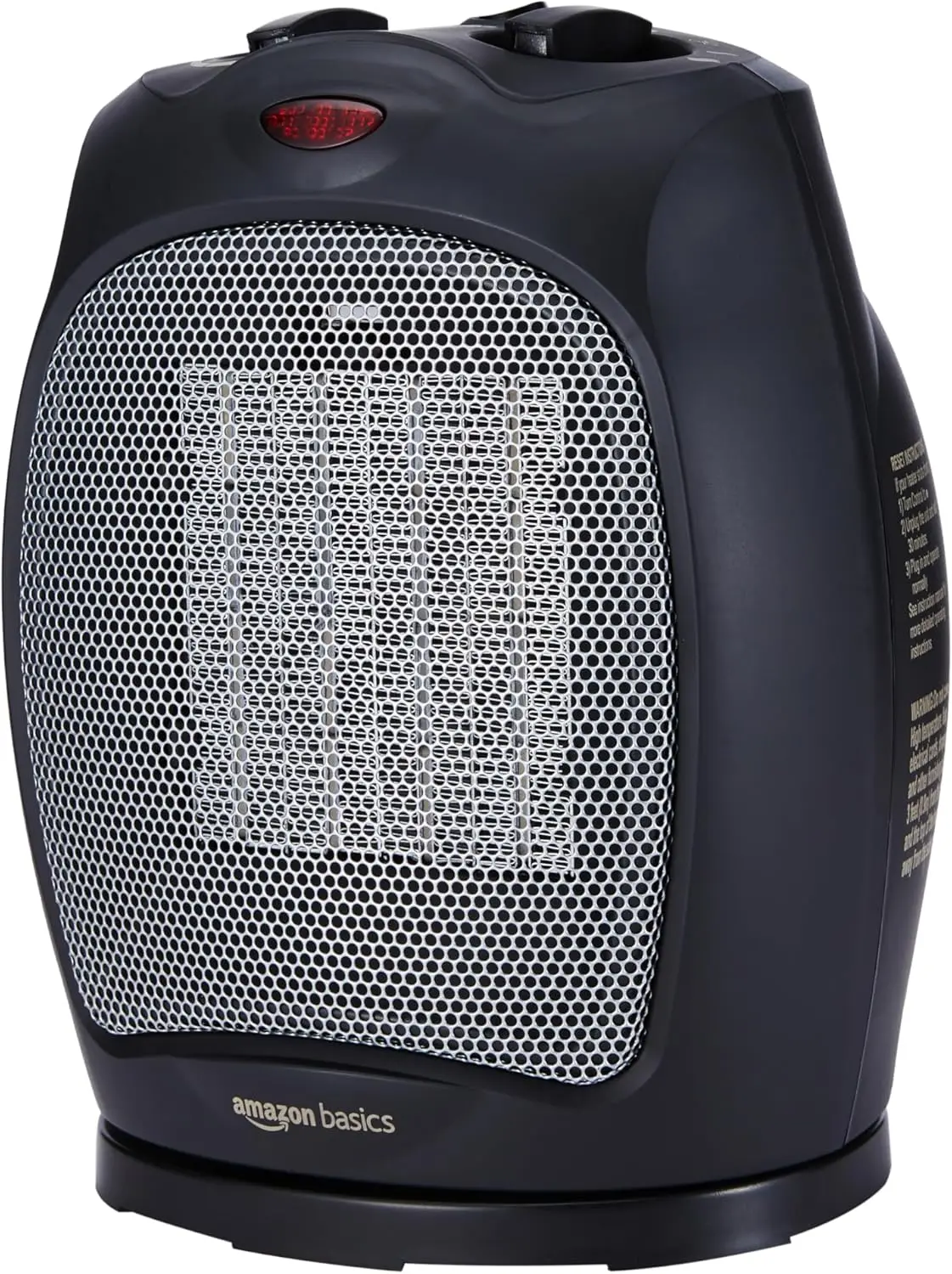 

Portable Ceramic Space Heater with Overheat & Tip-Over Protection, Thermostat, 1500W, Compact Black Design for Indoor Heating