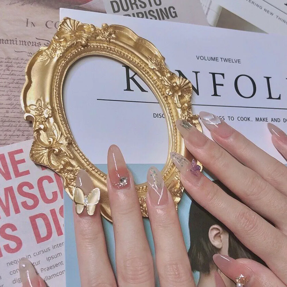 Girls Resin Retro style Nail photo frame Photo props Nail Tips Display Board Hollow Embossed frame