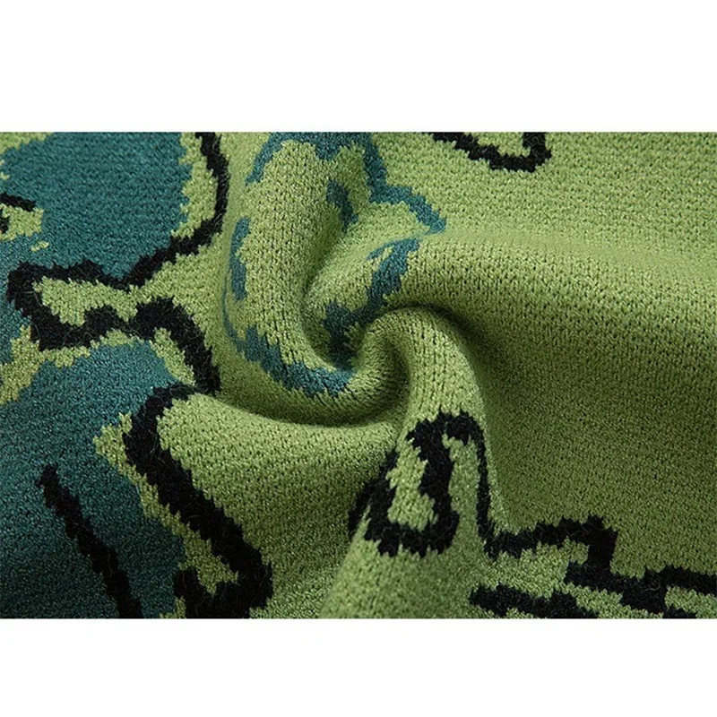 Suéter de otoño para hombre, suéter de Navidad con estampado de dibujos animados de calidad a la moda, Jersey de punto informal de invierno para hombre
