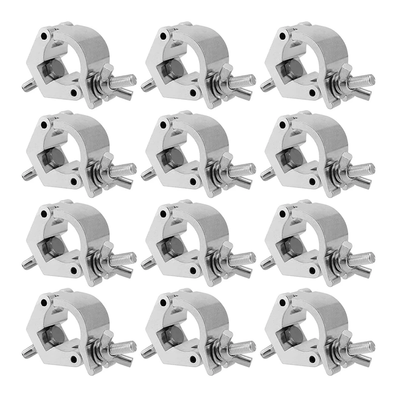 

12PCS Premium Truss Clamp Stage Light Clamp, 2 Inch Aluminum Light Clamps For Truss, Fit For 48-52Mm OD Tube/Pipe