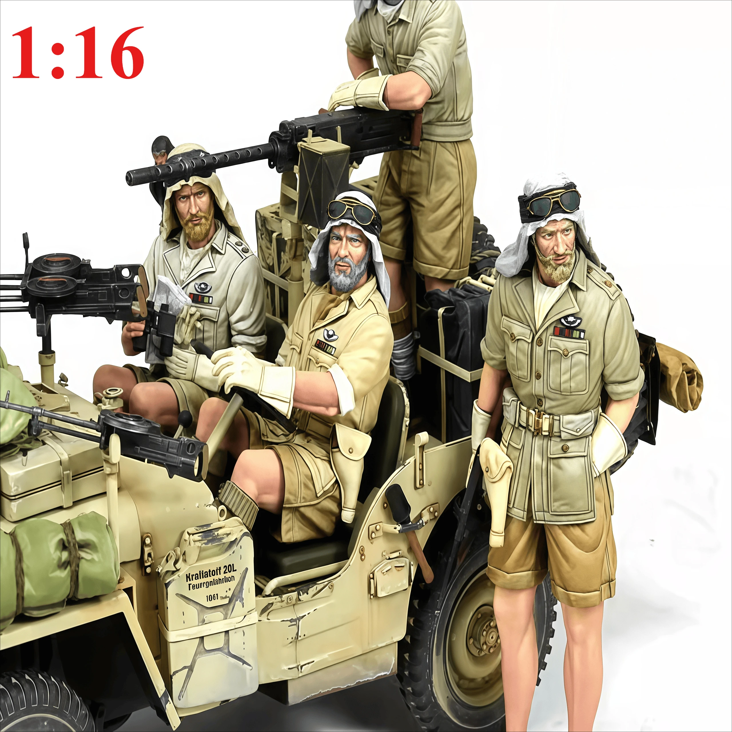 1:16 キャスティングレジンモデル組み立てキット GK、砂漠作戦特殊部隊 4 人、未塗装で組み立てが必要です