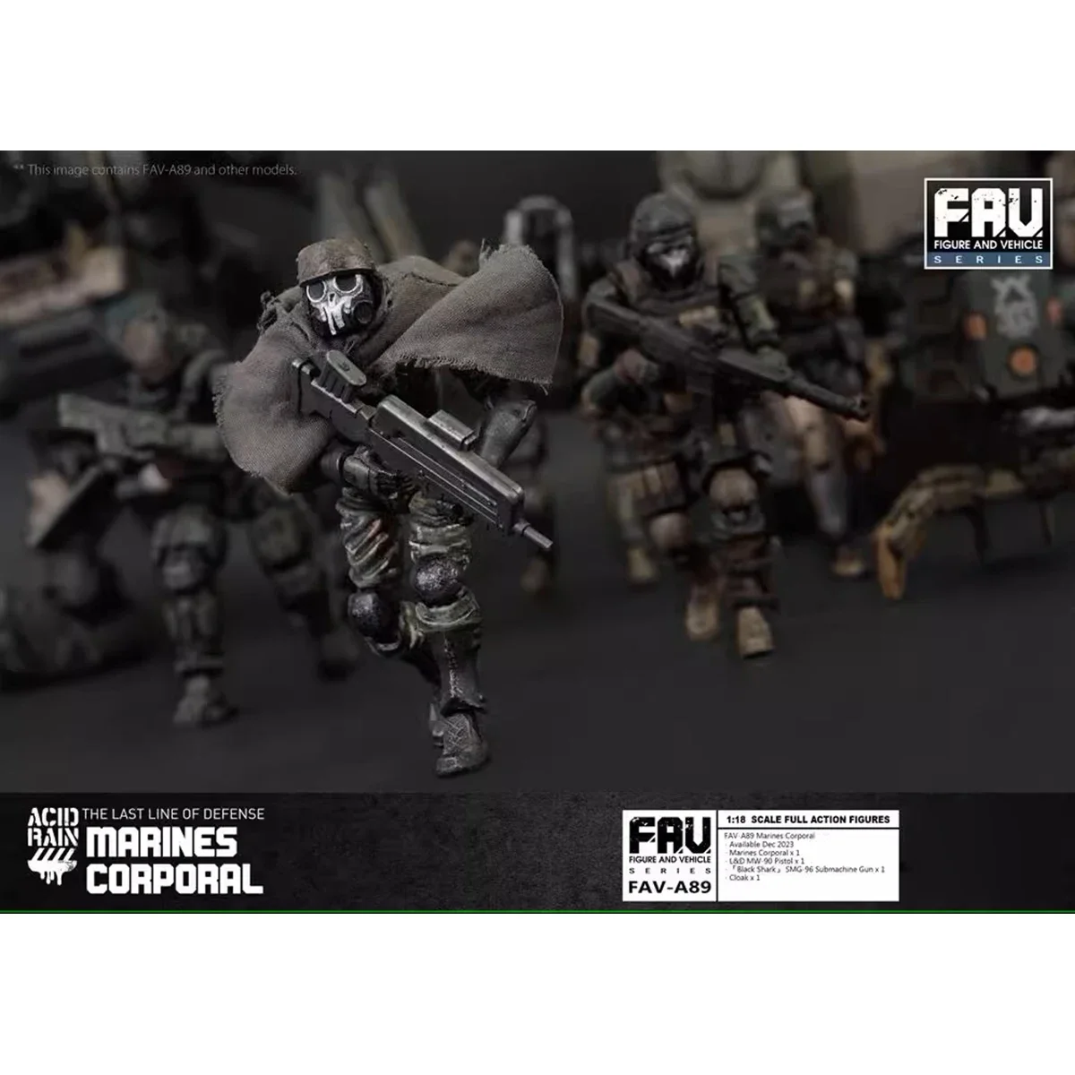 HiPlay TOY ALLIANCE 1/18 Acid Rain World FAV-A89 Figura de ação corporal fuzileiros navais