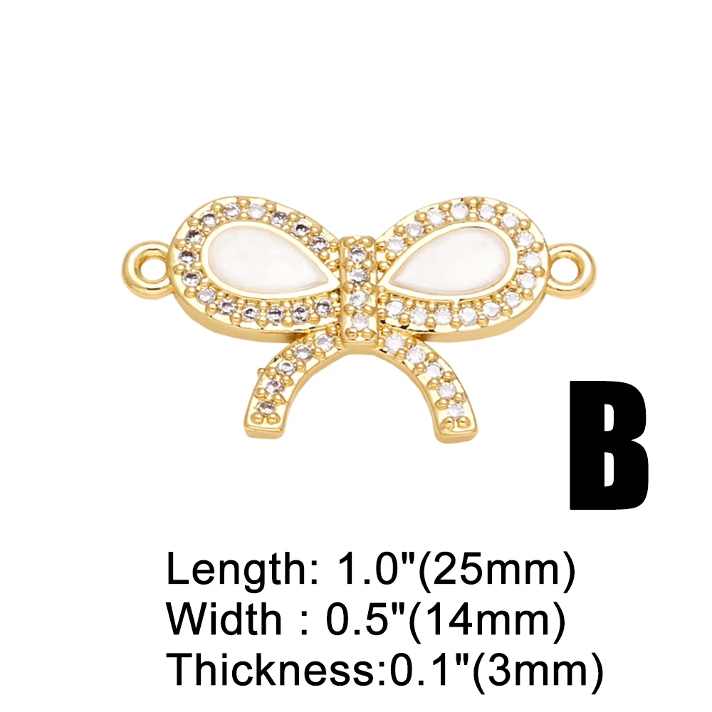 OCESRIO White Crystal enamel Heart Knot Charms for Bracelet Copper Gold Plated CZ Virgin Mary accesorios de joyería chma290
