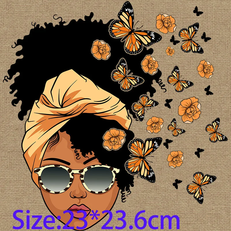 Ready to Press on Garment Sexy Afro Girls Friends Forever Black Girls Magic Curly Hair Women Iron labels For Clothes