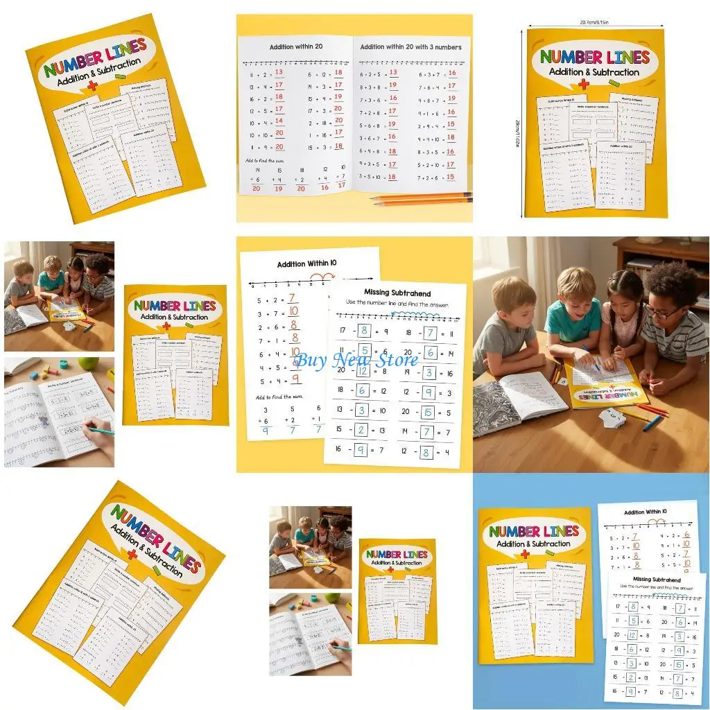 20CE Math Number Line Practice Workbook Practice Notebook With Friendly Paper for Precise Learning in School and Home Study