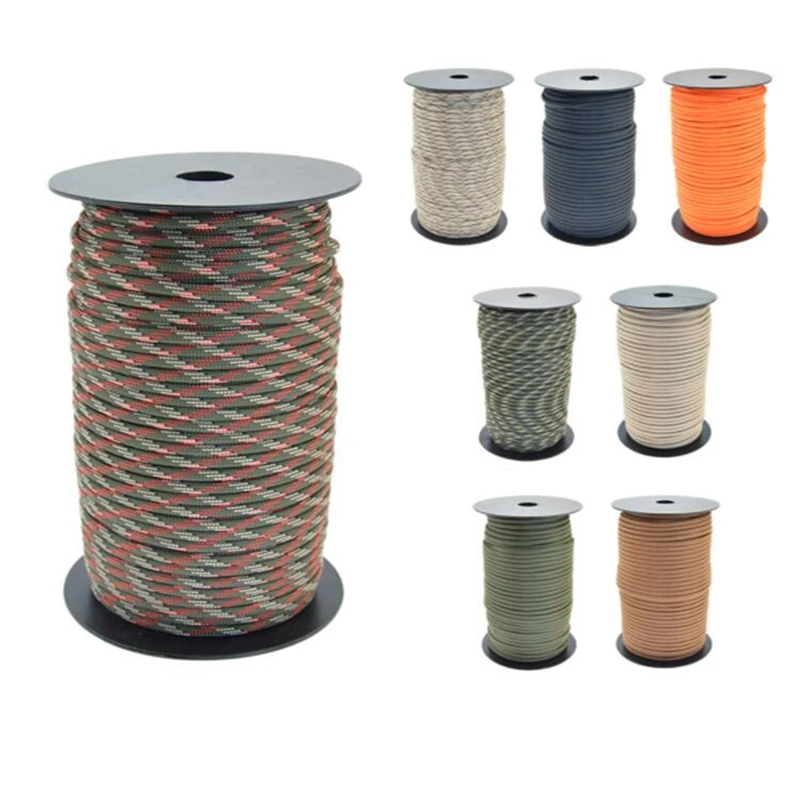 

100M Tent Rope 650 LBS 9Core Paracord Rope 4Mm Outdoor Parachute Cord Camping Survival Lanyard